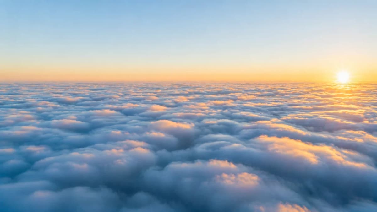 Sunset clouds over the horizon